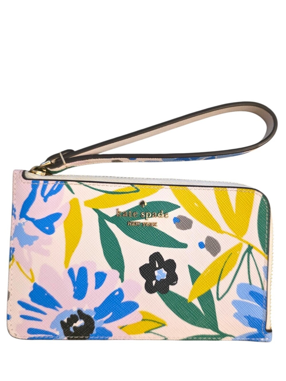 Kate Spade Floral Wristlet Wallet Pink Blue Yellow Flowers